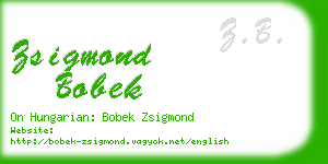 zsigmond bobek business card